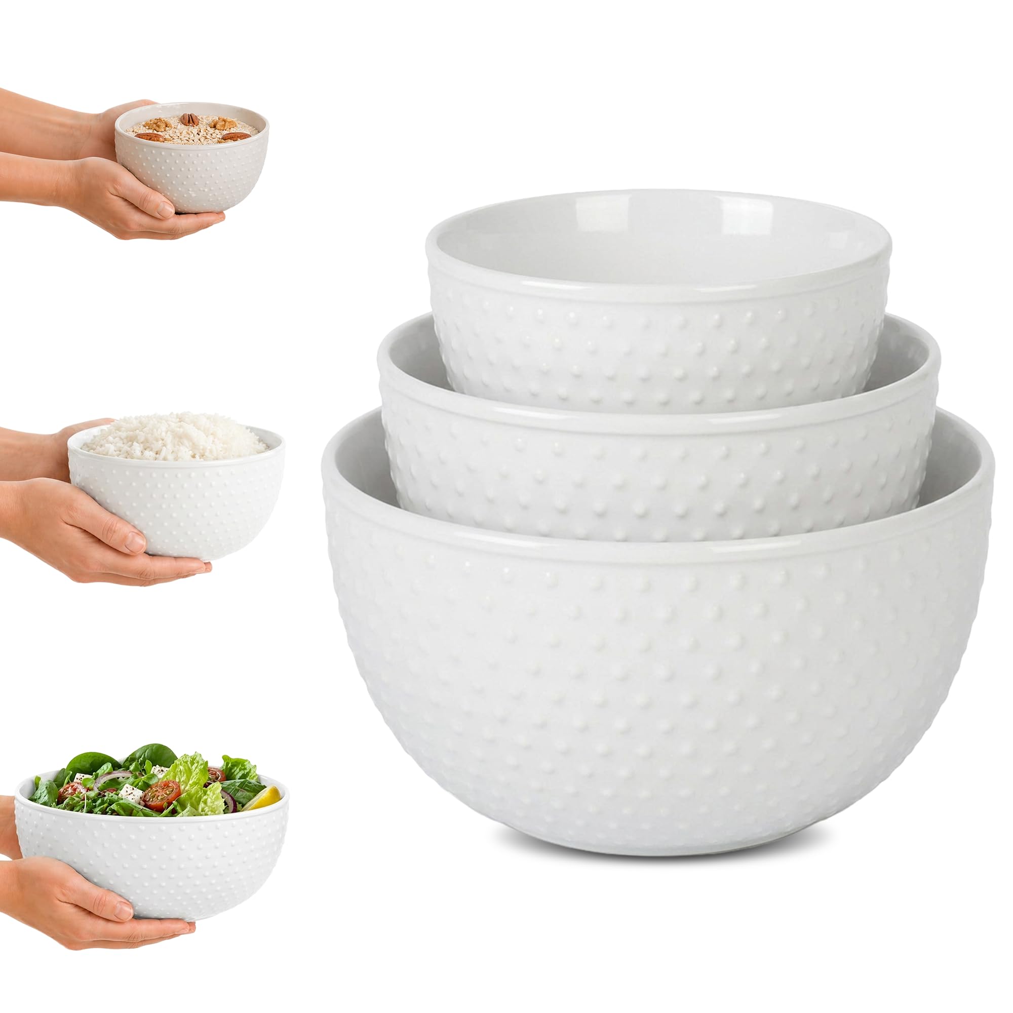 Amazon.com: Gibson Elite Elite 3-Piece Mixing Bowl Set - White